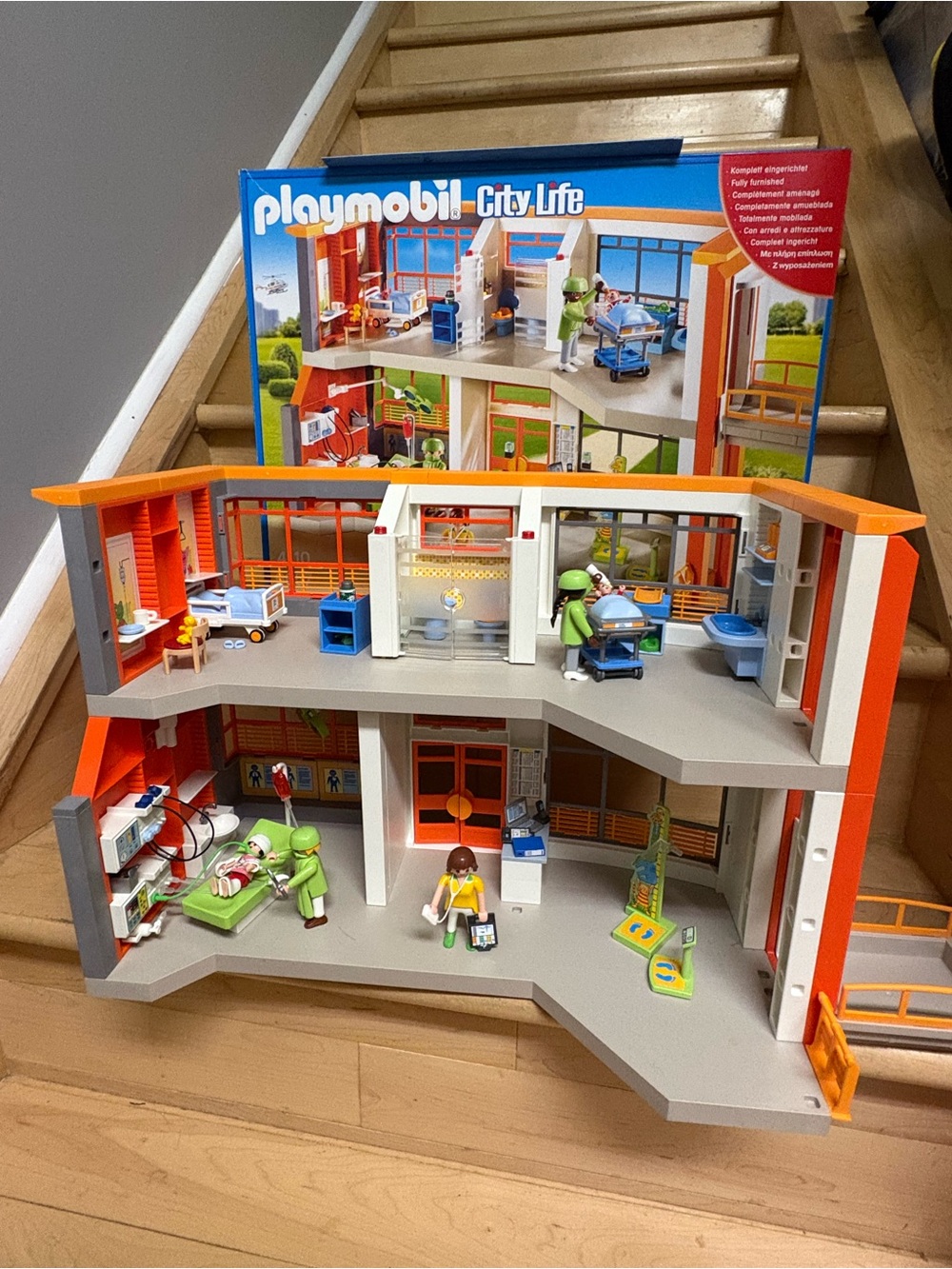 City Life Kids Hospital Playset PLAYMOBIL - Orange, Gray, White